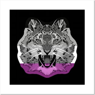 illustrated SNOW LEOPARD PRIDE series (ace pride flag) Posters and Art